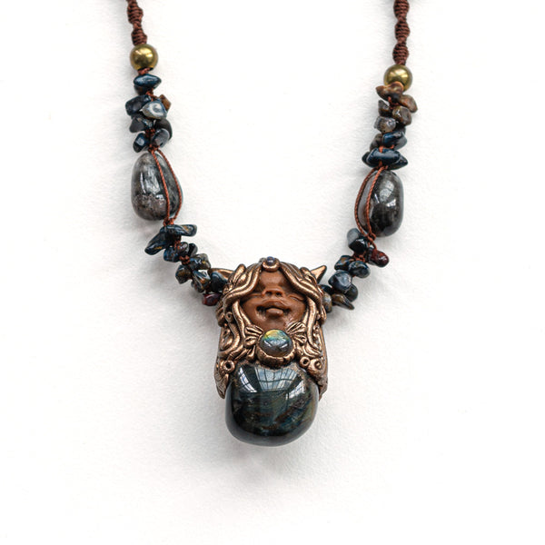 Dark Elven Whisper Labradorite Oath handmade Gemstone Necklace