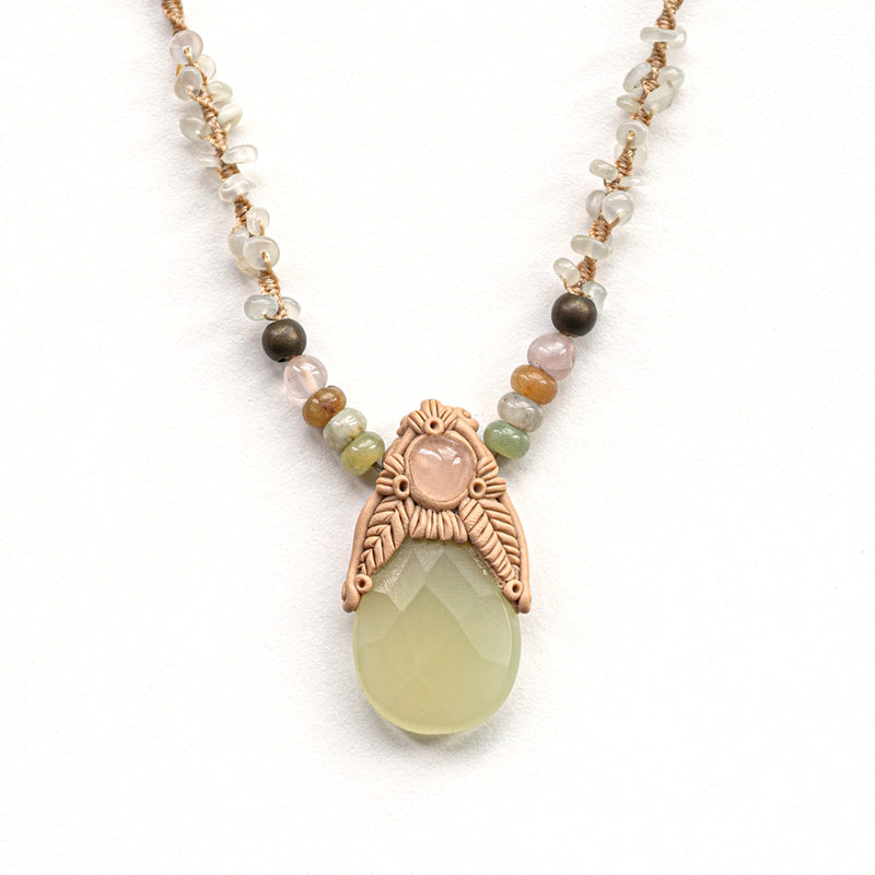 Unique Hand crafted Green Gemstone Promise Necklace