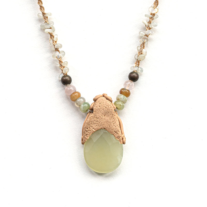 Unique Hand crafted Green Gemstone Promise Necklace