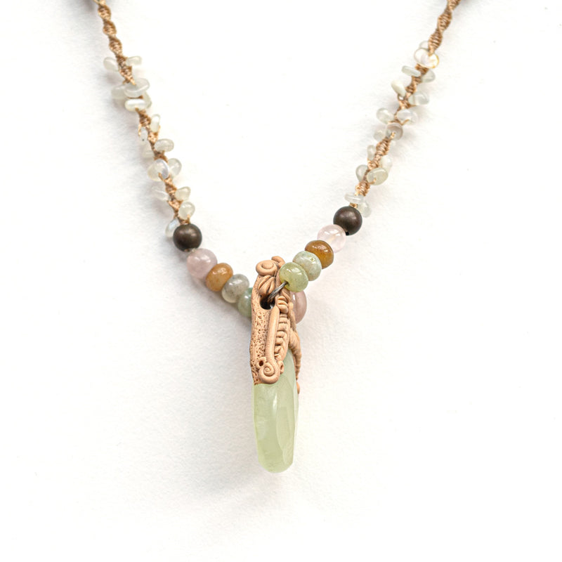 Unique Hand crafted Green Gemstone Promise Necklace