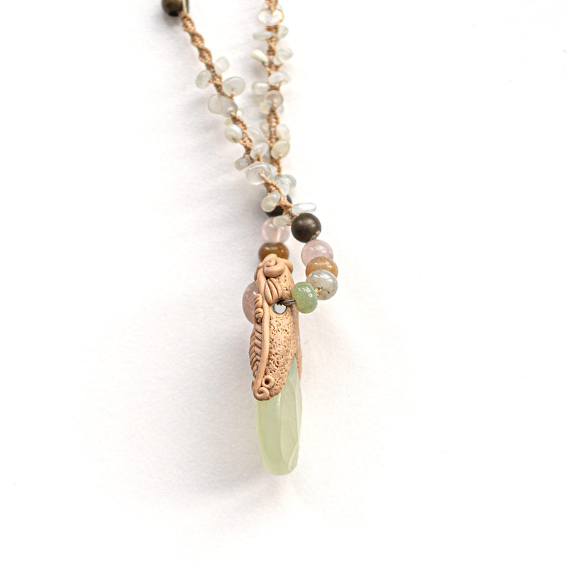 Unique Hand crafted Green Gemstone Promise Necklace